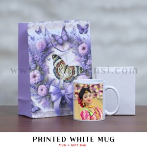 Printed White Mug with Gift Bag